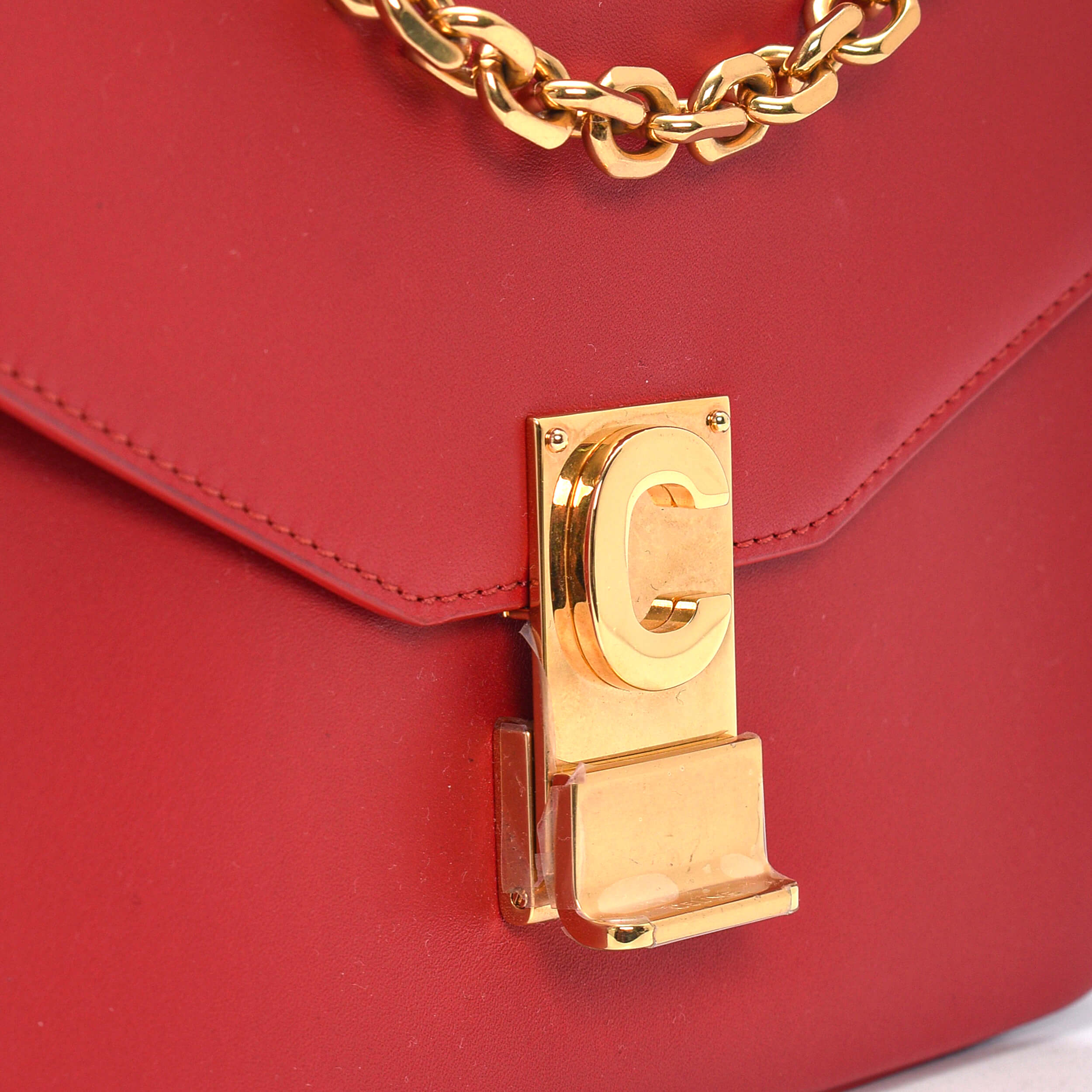 Celine - Red Smooth Leather Small C Bag 